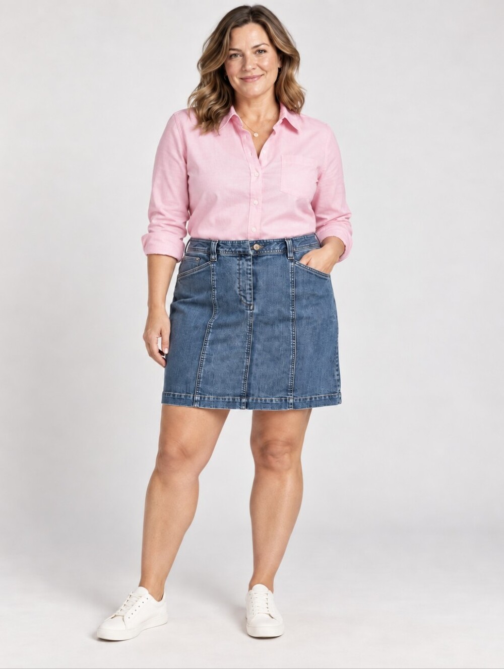 Talbots Petite Stretch Denim A-Line Mini Skirt